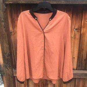 Rust Button Down Blouse